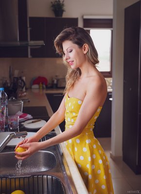 Игривая домохозяйка разделась до гола