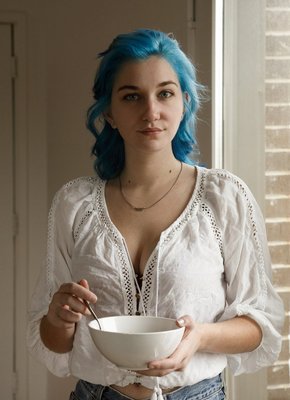 Неформалка с большими голыми титьками